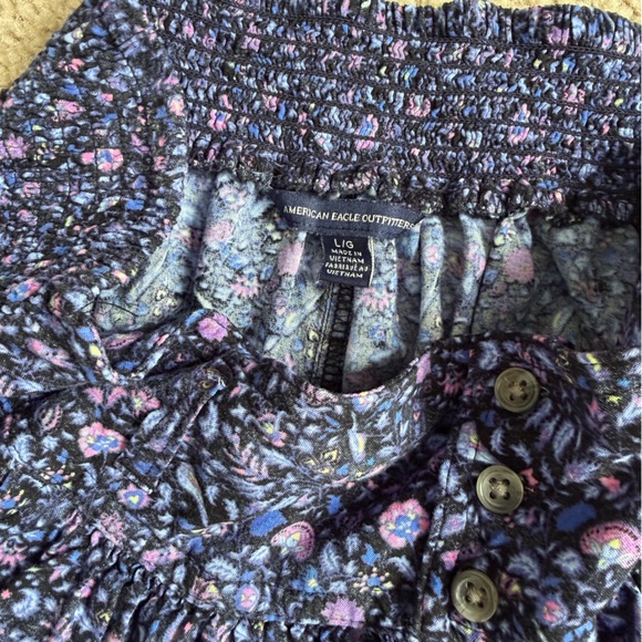 *SALE*TAKE 50%OFF* American Eagle Blue and Purple Floral Mini Skirt, Size L - Picture 5 of 6